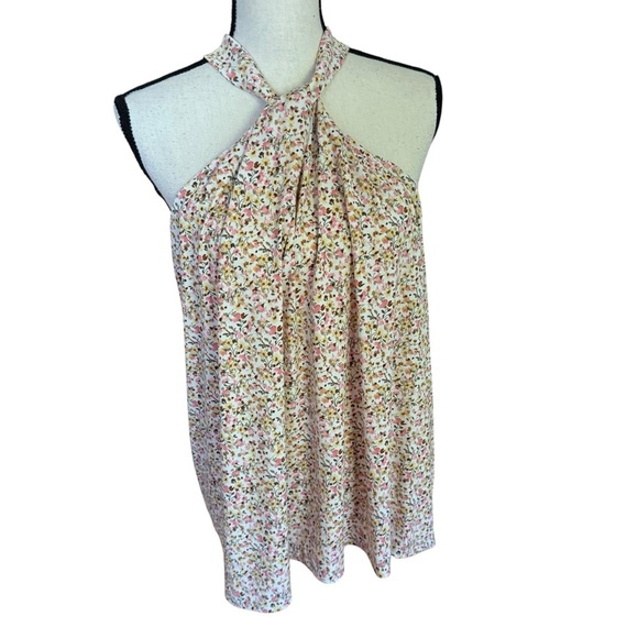 Lane Bryant Blouse Women 22/24 Floral Twisted Halter-Neck Vacation Wear - Picture 4 of 13